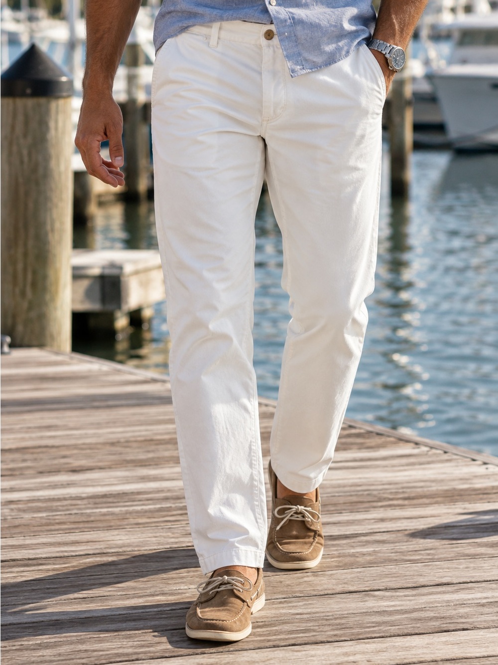 Vineyard Vines Mens Breaker Pants 32x36 Off White Stretch Chino